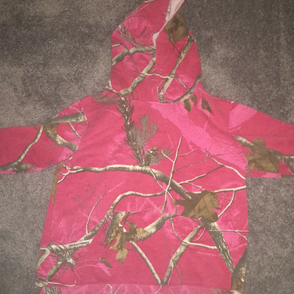 Real tree pink camp hoodie